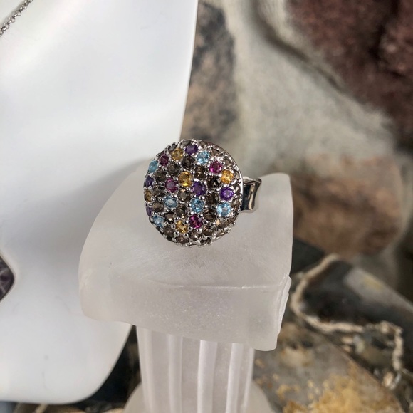 Gem Insider  3.42ctw Pave Button Ring Size 7 - Picture 6 of 7